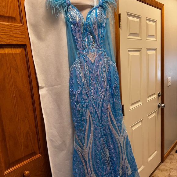 blue mori lee prom dress Morilee Prom Dress 49107 main image 1